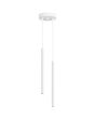 Sollux Arche witte hanglamp met een diameter van 15cm en twee geribbelde buizen van 49,5 cm hoog en 25 mm in diameter