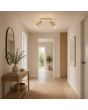 Spot Arlo beige/hout 63cm