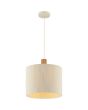 Hanglamp Arlo beige/hout 35cm