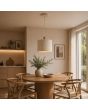 Hanglamp Arlo beige/hout 35cm