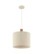 Hanglamp Arlo beige/hout 35cm