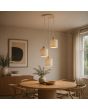 Hanglamp Arlo beige/hout 40cm
