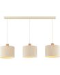 Hanglamp Arlo beige/hout 120cm