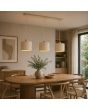 Hanglamp Arlo beige/hout 120cm