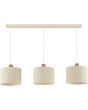Hanglamp Arlo beige/hout 120cm