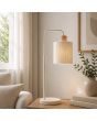 Tafellamp Arlo beige/hout 58cm
