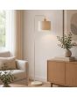 Vloerlamp Arlo beige/hout 160cm