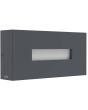 Lutec Arteo antraciet grijze rechthoekige wandlamp van 23 cm breed met lichtvenster naar voren, beneden en boven