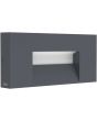 Lutec Arteo antraciet grijze rechthoekige wandlamp van 23 cm breed met lichtvenster naar voren en beneden