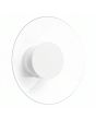 witte ronde wandlamp van 28 cm in diameter met brede plexiglas rand en geïntegreerde LED voor licht langs de muur 