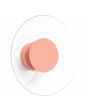 perzik roze ronde wandlamp van 28 cm in diameter met brede plexiglas rand en geïntegreerde LED voor licht langs de muur 
