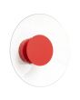 rood ronde wandlamp van 28 cm in diameter met brede plexiglas rand en geïntegreerde LED voor licht langs de muur 