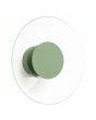 saliegroen ronde wandlamp van 28 cm in diameter met brede plexiglas rand en geïntegreerde LED voor licht langs de muur 