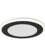 Trio Aura 652310132 zwarte inbouwspot met LED paneeltje en brandende LED rand