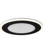 Trio Aura 652410132 mat zwarte inbouwspot met LED paneeltje en brandende LED rand