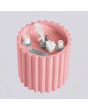 bevestiging van de roze geribbelde metalen plafondlamp met een diameter van 10 cm en een GU10 led lamp