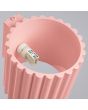 binnenzijde met fitting van de roze geribbelde metalen wandlamp met een diameter van 10 cm en een G9 fitting