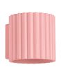 roze geribbelde metalen wandlamp met een diameter van 10 cm en een G9 fitting