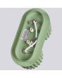 bevestiging van de saliegroen geribbelde metalen dubbele plafondlamp met twee kapjes met een diameter van 10 cm