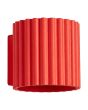 rood geribbelde metalen wandlamp met een diameter van 10 cm en een G9 fitting
