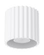 Sollux Aura wit geribbeld cilindervormige plafondlamp van 10 cm in diameter met een GU10 lampje erin