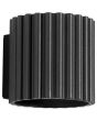Sollux Aura zwart geribbeld cilindervormige wandlamp van 10 cm in hoogte met een G9 lampje erin