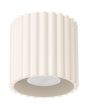 Sollux Aura beige geribbeld cilindervormige plafondlamp van 10 cm in diameter met een GU10 lampje erin