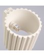 Binnenzijde Sollux Aura beige geribbeld cilindervormige wandlamp van 10 cm in hoogte met een G9 lampje erin
