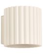 Sollux Aura beige geribbeld cilindervormige wandlamp van 10 cm in hoogte met een G9 lampje erin