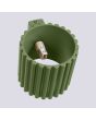 Binnenzijde Sollux Aura olijf groen geribbeld cilindervormige wandlamp van 10 cm in hoogte met een G9 lampje erin