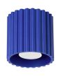 Sollux Aura marine blauw geribbeld cilindervormige plafondlamp van 10 cm in diameter met een GU10 lampje erin