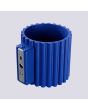 Bevestiging Sollux Aura marine blauw geribbeld cilindervormige wandlamp van 10 cm in hoogte met een G9 lampje erin