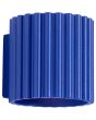 Sollux Aura marine blauw geribbeld cilindervormige wandlamp van 10 cm in hoogte met een G9 lampje erin