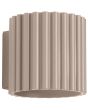 Sollux Aura taupe kleurig geribbeld cilindervormige wandlamp van 10 cm in hoogte met een G9 lampje erin