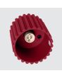Binnenzijde Sollux Aura burgundy geribbeld cilindervormige plafondlamp van 10 cm in diameter met een GU10 lampje erin