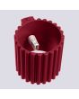 Binnenzijde Sollux Aura burgundy geribbeld cilindervormige wandlamp van 10 cm in hoogte met een G9 lampje erin
