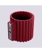 Bevestiging van de Sollux Aura burgundy geribbeld cilindervormige wandlamp van 10 cm in hoogte met een G9 lampje erin