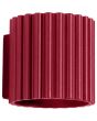 Sollux Aura burgundy geribbeld cilindervormige wandlamp van 10 cm in hoogte met een G9 lampje erin