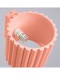 Binnenzijde Sollux Aura perzikkleurig geribbeld cilindervormige wandlamp van 10 cm in hoogte met een G9 lampje erin