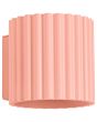 Sollux Aura perzikkleurig geribbeld cilindervormige wandlamp van 10 cm in hoogte met een G9 lampje erin