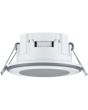 Trio Aura 652310131 zijaanzicht witte inbouwspot met LED paneeltje en LED rand met deel boven plafond