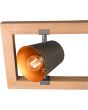 Trio Bell 301900467 detailfoto van antiek stalen spot met goudkleurige binnenzijde in een houten frame