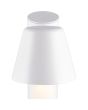 Bovenaanzicht Trio Beni witte sokkellamp van 50 cm hoog voor buiten met klein rond naar beneden gericht spotje met een GU10 lampje
