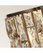 Searchlight Bijou EU6589AB detailfoto van de kristallen van de bronzen vloerlamp met ronde kap met raamwerk en champagnekleurige kristalglazen rechthoeken erin