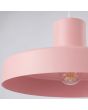 onderaanzicht roze metalen hanglamp Bilo van 35 cm in diameter