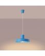 brandende lichtblauw metalen hanglamp Bilo van 35 cm in diameter