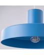 onderaanzicht lichtblauw metalen hanglamp Bilo van 35 cm in diameter