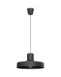 Sollux Bilo zwart metalen hanglamp met een ronde kap van 35 cm en 18 cm hoogte