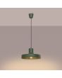 Brandende Sollux Bilo groene metalen hanglamp met een ronde kap van 35 cm en 18 cm hoogte