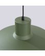 Bovenaanzicht kap van de Sollux Bilo groene metalen hanglamp met een ronde kap van 35 cm en 18 cm hoogte